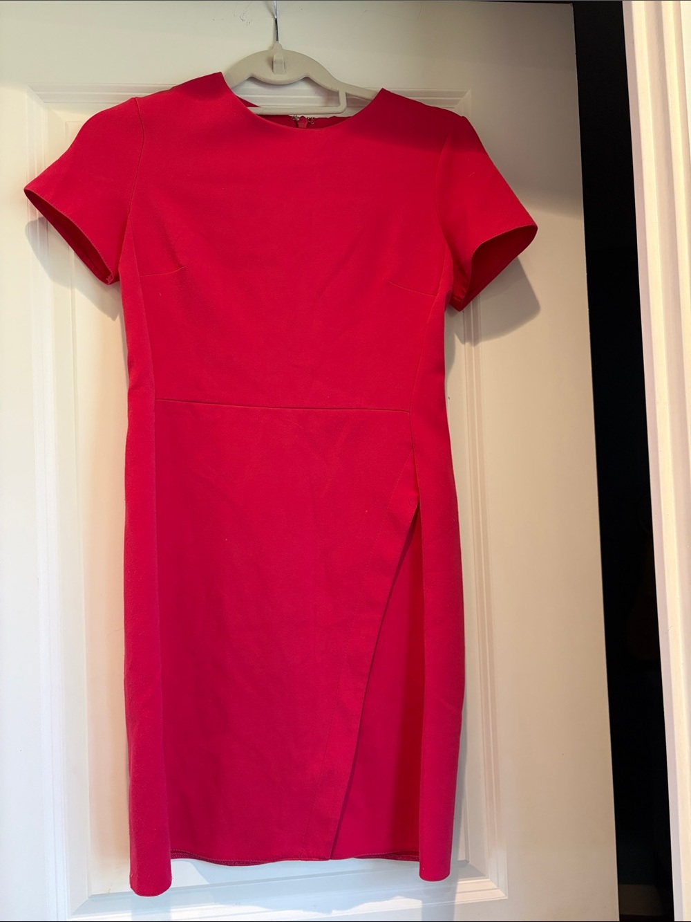 Topshop Bright Pink Short-Sleeve Sheath Dress